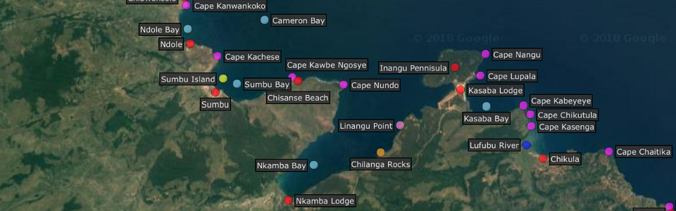 Interactive map of Lake Tanganyika